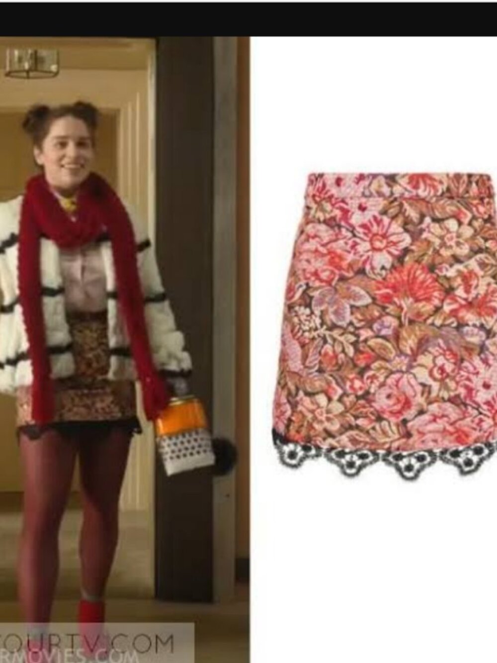 ASO ME BEFORE YOU LOUISA CLARK EMILIA CLARKE cute Sz 8 floral patterned skirt